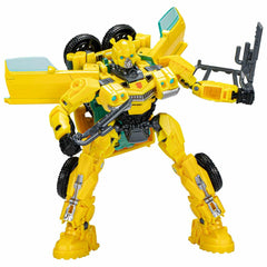 Transformers Bumblebee deluxe figure in robot mode, ready for dynamic play.