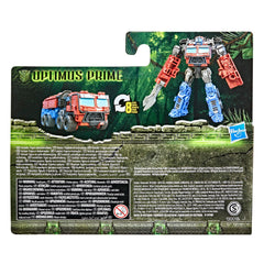 Transformers Rise of the Beasts Optimus Prime with beast weapon accessory for battle display.