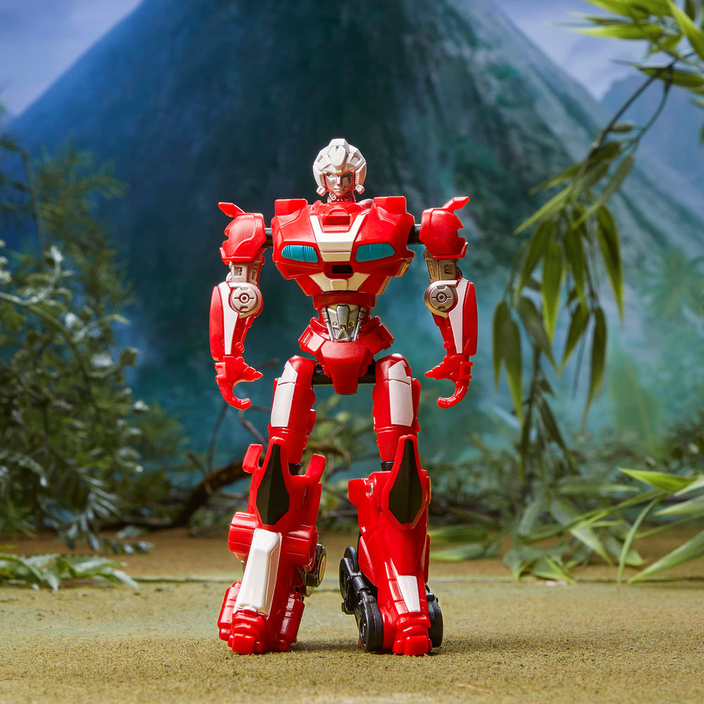 Transformers Silverfang wolf-to-armor mode shown for armor-ready display.