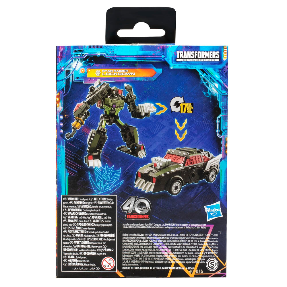 Articulated arms and legs of Transformers Star Raider Lockdown for action poses.