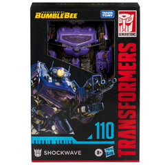 Transformers Studio Series 110 Shockwave in Cybertronian tank mode for display