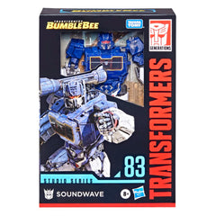 Soundwave with removable backdrop to recreate the Cybertron Falls scene at home.