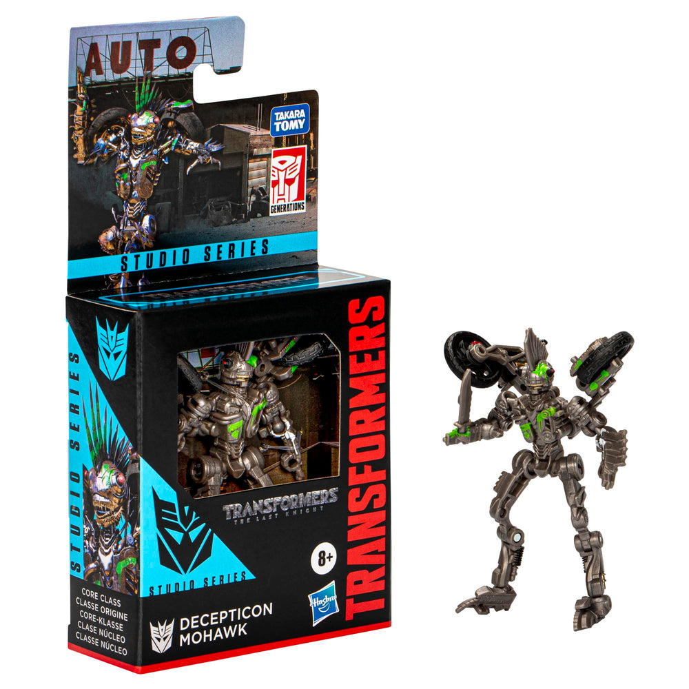 Included knife accessory attachable in both robot and motorcycle modes for display and play
