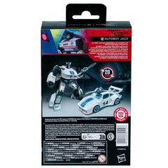 Transformers Studio Series Autobot Jazz display pose on a shelf.