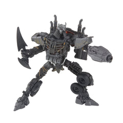 Transformers Studio Series Scourge in truck mode emphasizes authentic conversion steps and display options.