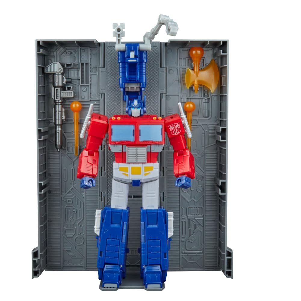 Optimus Prime roller accessory enhances action setup and stability.