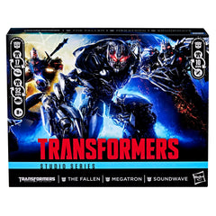 Transformers Studio Series accessories include staff and mask for dramatic The Fallen poses