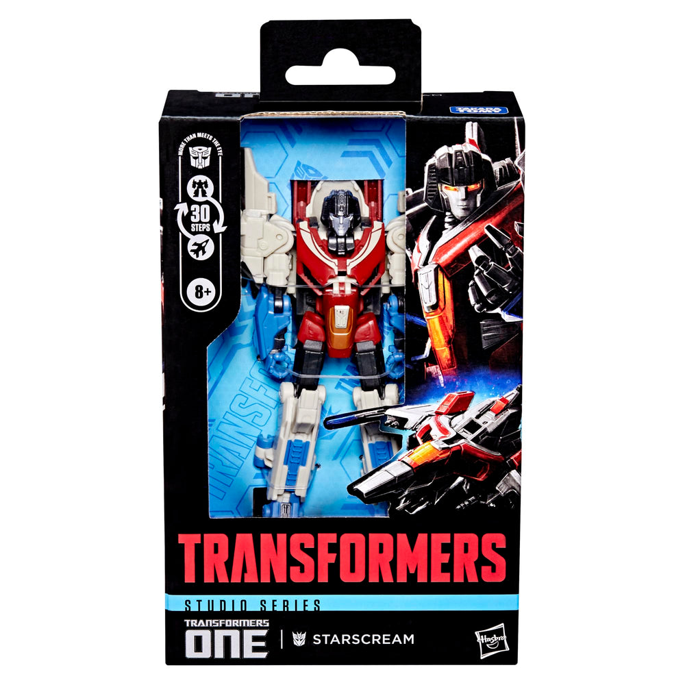 Transformers Studio Series Starscream highly articulated figure for dynamic display.