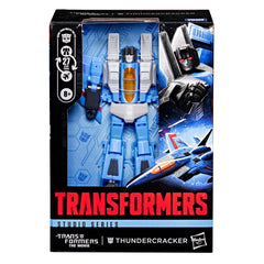 Thundercracker jet mode showing a sleek, flight-ready silhouette for action scenes.