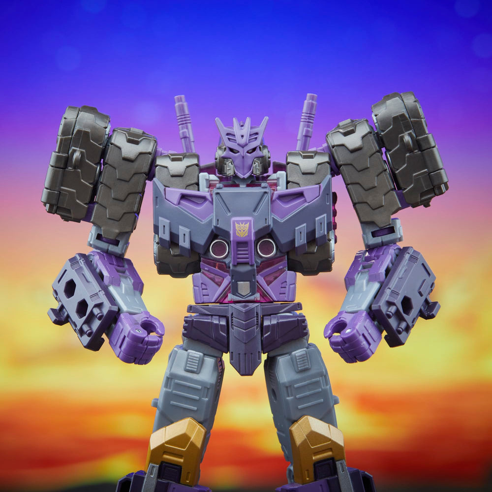 Transformers Tarn double-barreled blaster accessory attached in robot mode.