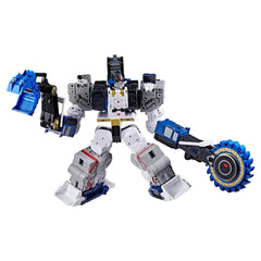 Transformers Metroplex in work mode with crane and gears for imaginative scenes
