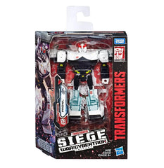 Transformers TRA GEN WFC Deluxe Prowl in vehicle mode for dynamic car-to-robot display.