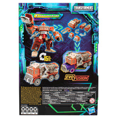 Transformers Trashmaster with articulated trash compactor arm attachment for dynamic posing.