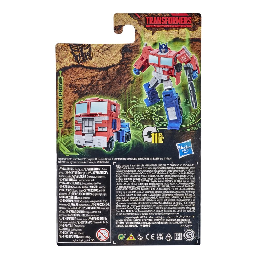 Transformers WFC-K1 Optimus Prime Core Class gift-ready packaging display.