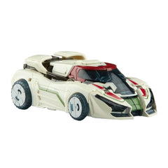 Transformers Wheeljack with two handed blaster accessory for action display.
