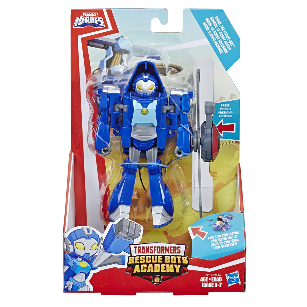 Transformers Whirl flight bot in helicopter mode for quick pretend rescues