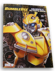 Transformrs Bumblebee coloring book cover with bright hero artwork for engaging quiet time.
