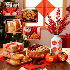 TREACLUB Gift box and bag stickers enhancing festive packaging.