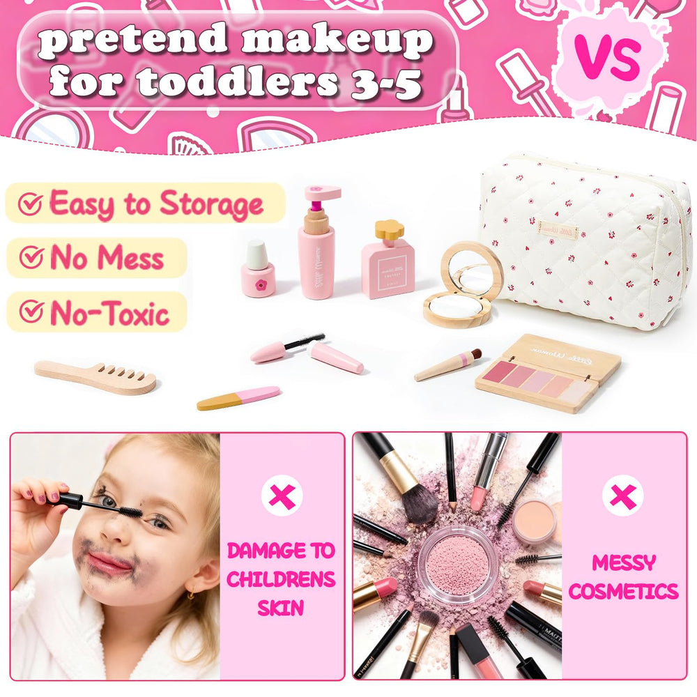 Treasdamic wooden makeup mirror for role-play and sharing
