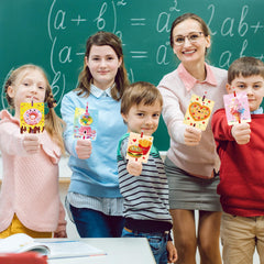 Treasure Cove Valentines card design 7 with pencil, memorable keepsake for classmates
