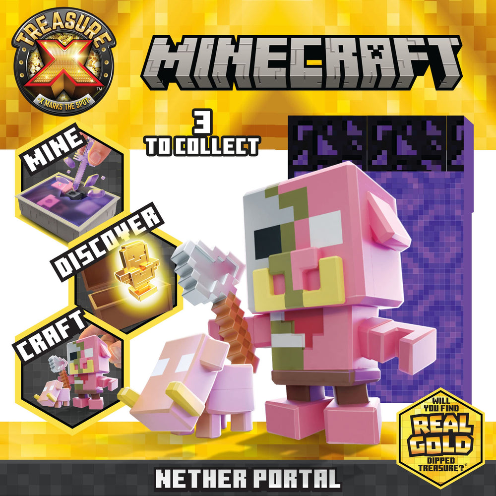 Treasure X Minecraft S1 Nether Portal Craft unpacked scene shows contents