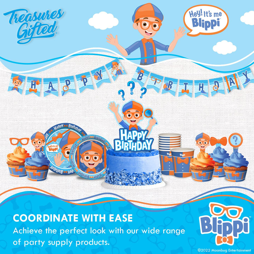 Treasures Gifted Blippi toppers and wrappers decorate cupcakes in minutes.