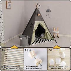 TreeBud Teepee Tent side window provides ventilation and supervision access