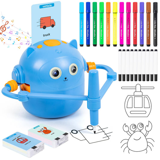 TREEFIA drawing robot blue front view invites hands-on learning for kids.