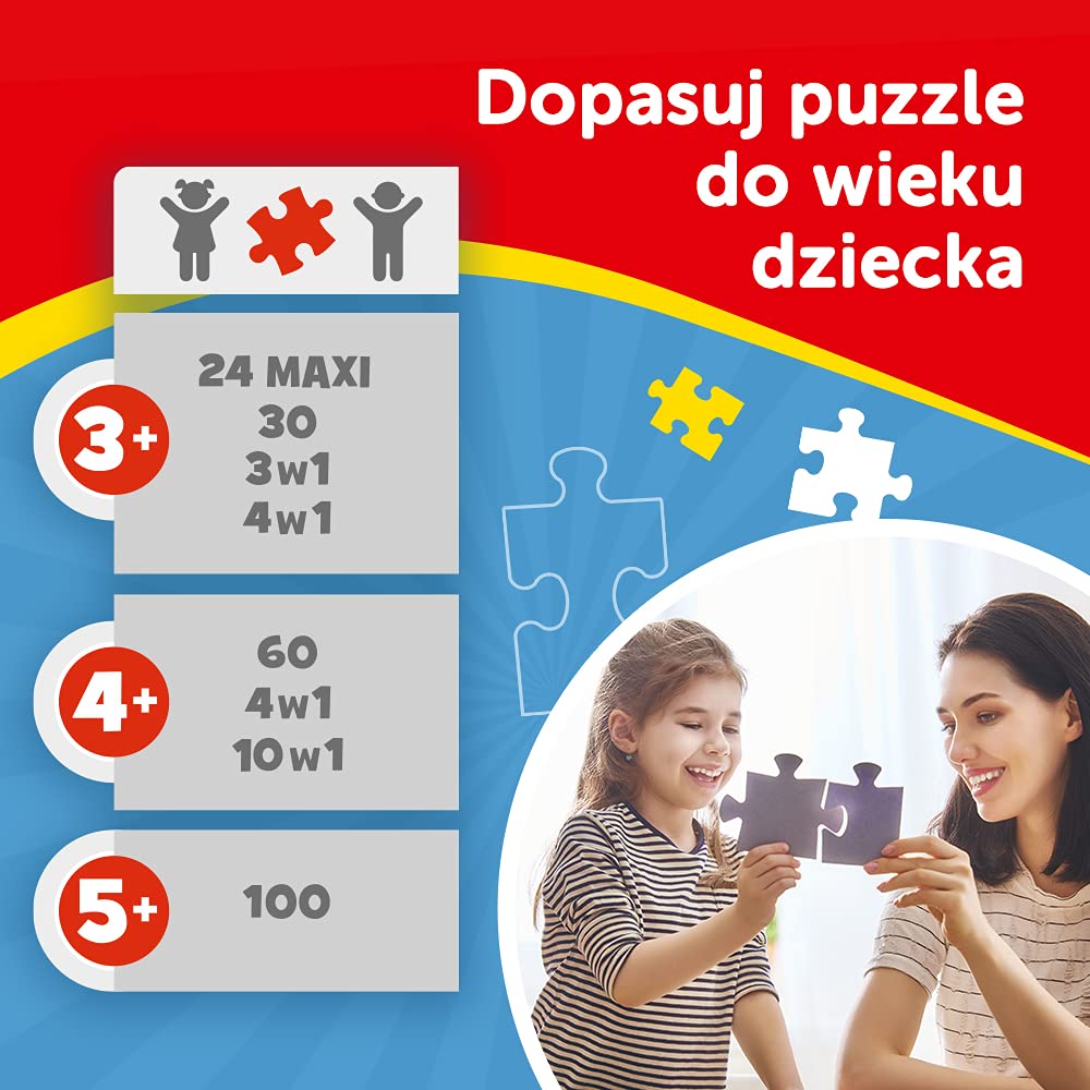 Trefl Mandalorian puzzles showing four different piece counts for varied ages