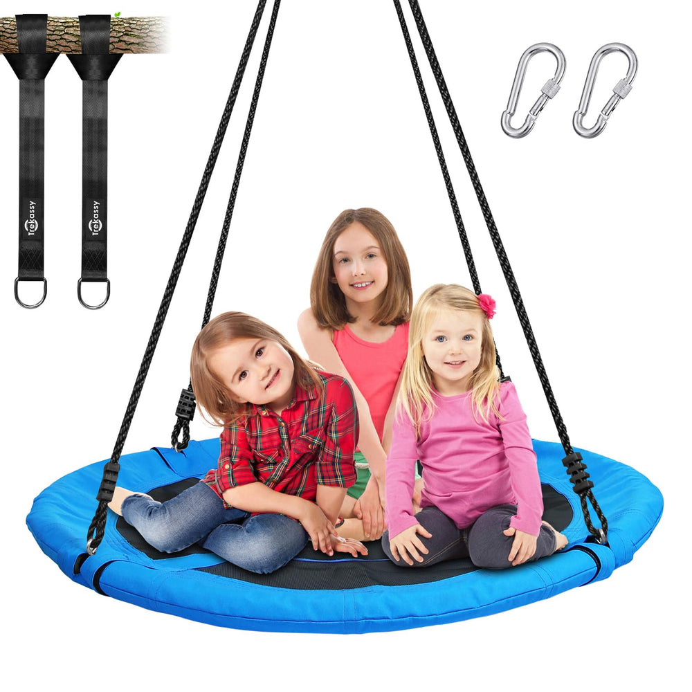Trekassy 700lb saucer swing frame offers sturdy outdoor support for family fun.