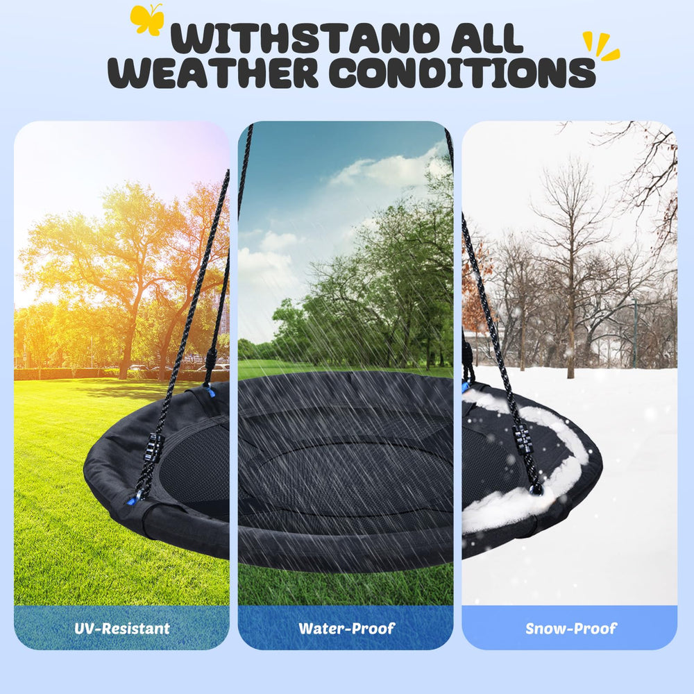 Trekassy saucer tree swing seat made of 900D Oxford fabric for durability.