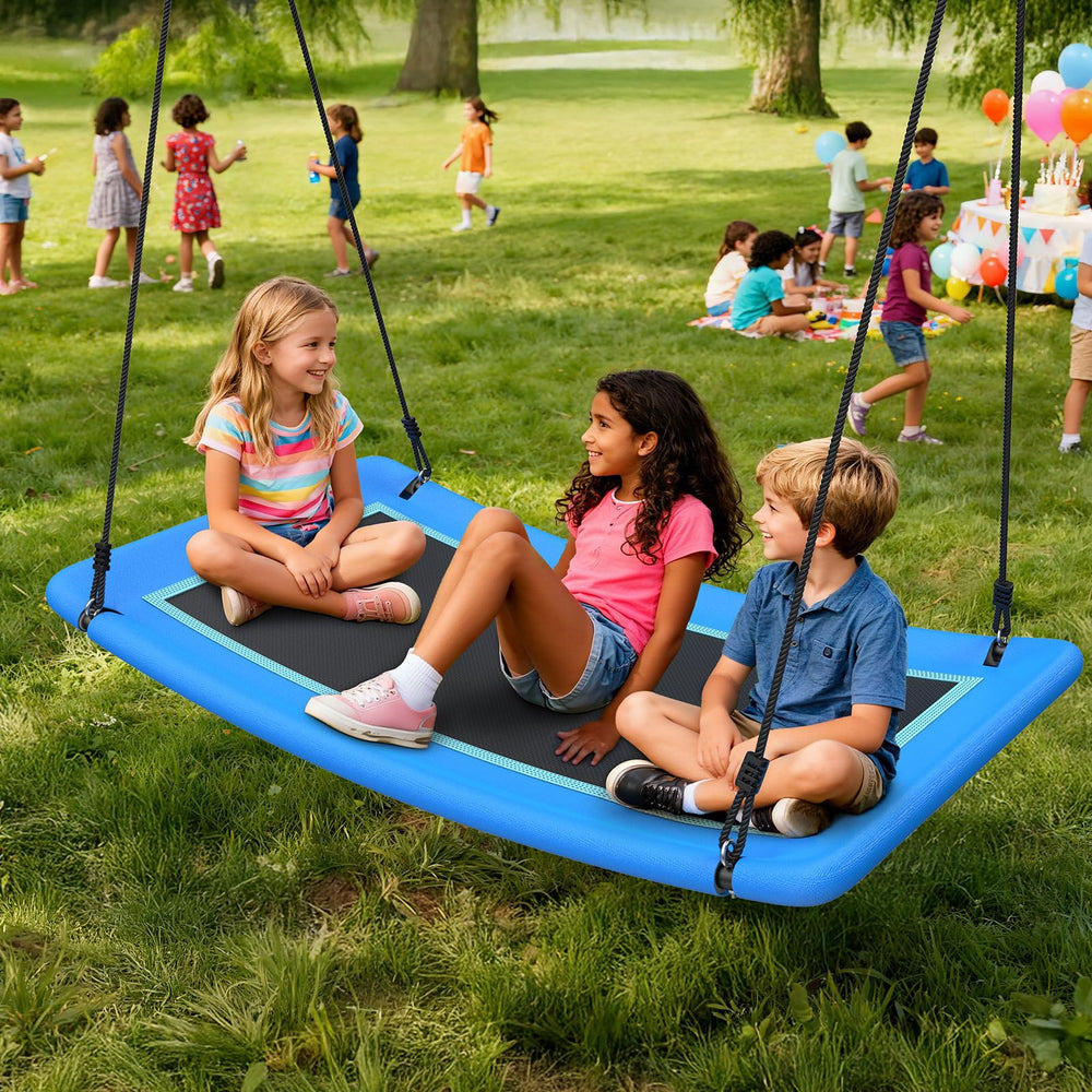 Versatile swings promote lounging, standing, or surfing positions.