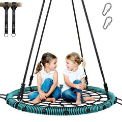 Trekassy Spider Web Saucer Swing 40-inch shows sturdy steel frame for family fun.