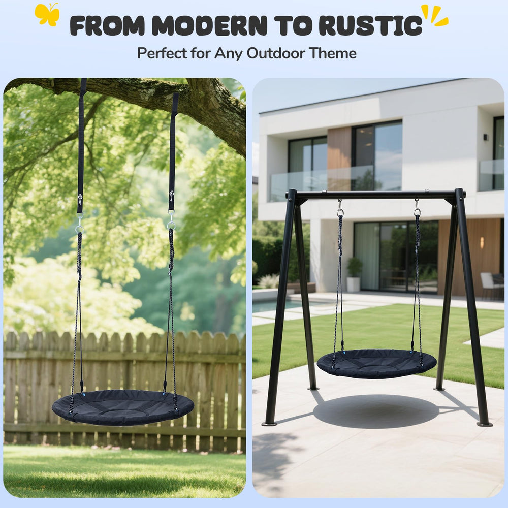 Trekassy adjustable ropes for customizable height and swing style.