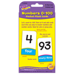 Trend Enterprises Numbers 0-100 pocket flash cards, compact and durable for school, home, or travel