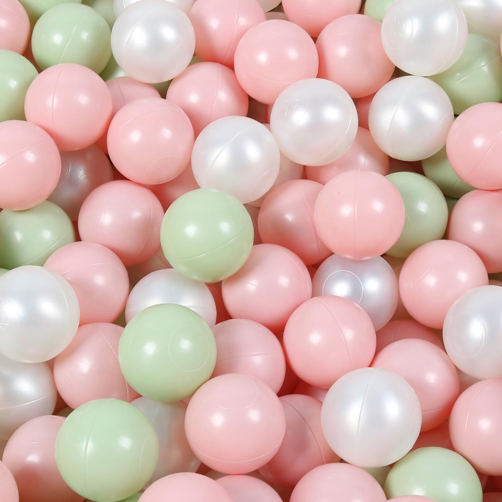 TrendBox 100 pcs mixed color ball pit balls closeup showing color variety for safe play