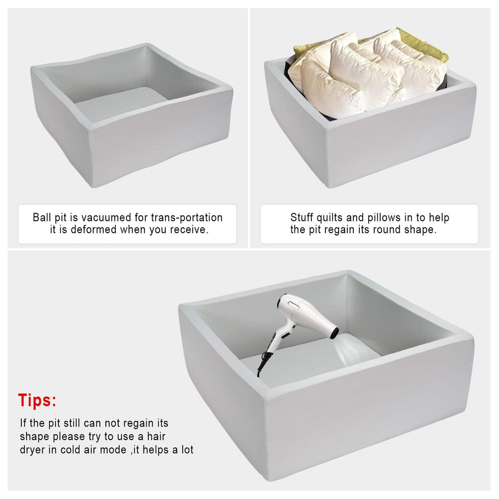 TRENDBOX ball pit dimensions 47 inches for setup planning
