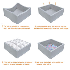 TrendBox memory foam ball pit recovers shape after transit