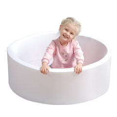 Trendbox soft memory foam ball pit white interior for cozy toddler play.