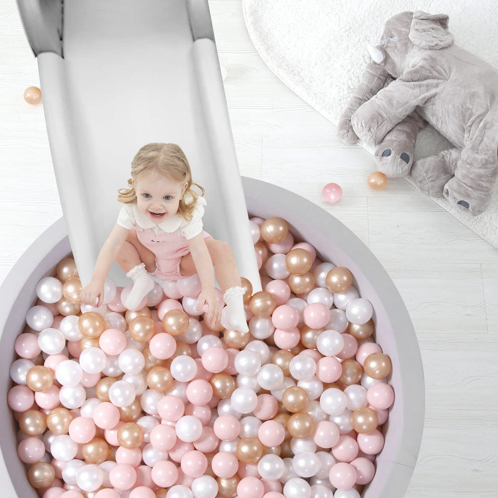 2.2-inch diameter balls sized for little hands and easy play.