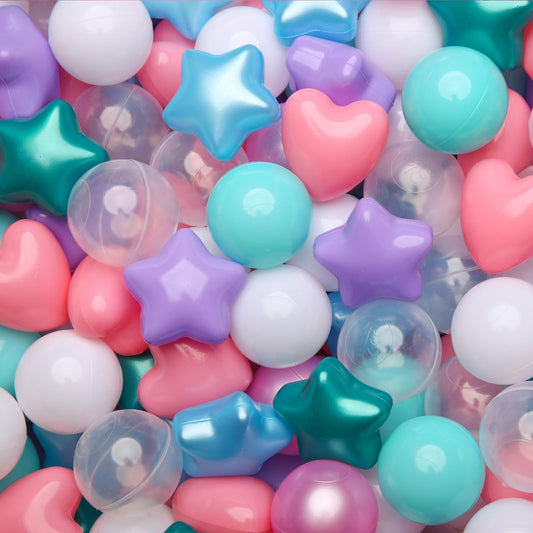 TRENDPLAY ball pit balls set with stars and hearts for imaginative play