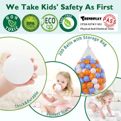 TRENDPLAY ball pit round balls image—2.2-inch balls promote sensory exploration.