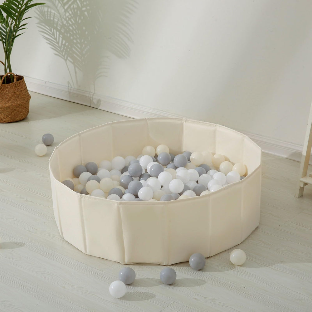 TRENDPLAY beige ball pit collapsible tent for easy storage and portability.
