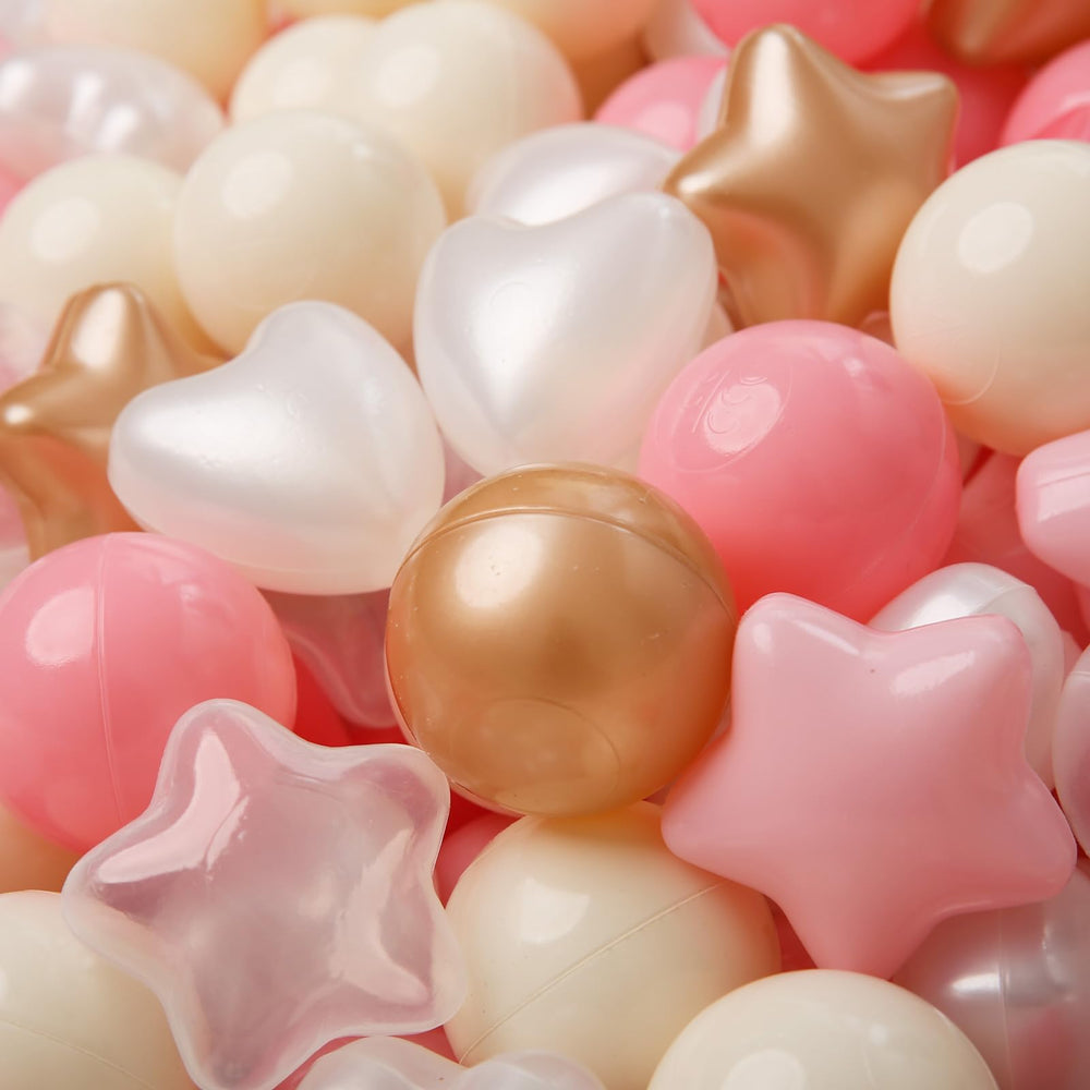TRENDPLAY heart pit balls for toddlers, great for color sorting and cozy playtime.