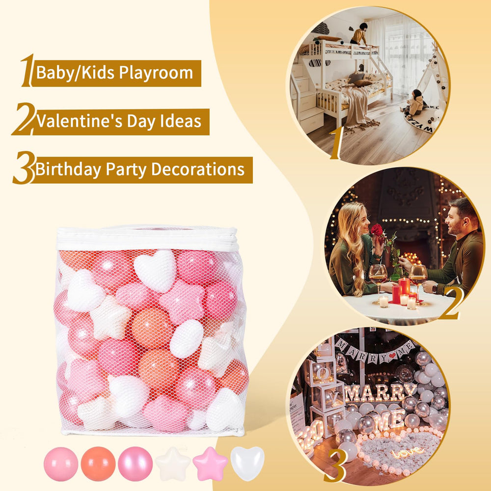 TRENDPLAY pink pit balls for vibrant playrooms and birthday displays.