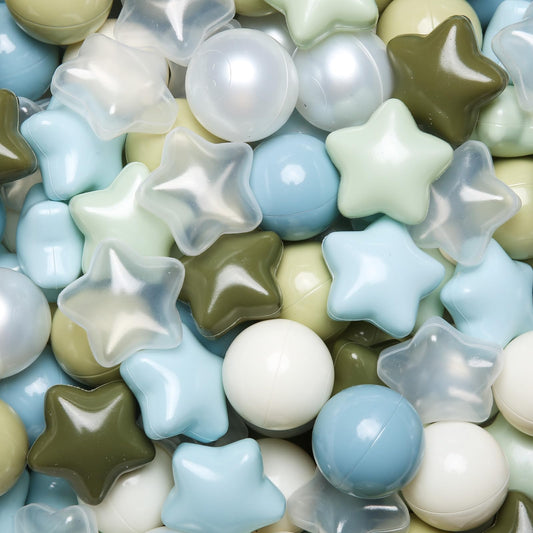 TRENDPLAY Star Ball Pit Balls creamy blue mix for tactile exploration and safe grabbing.