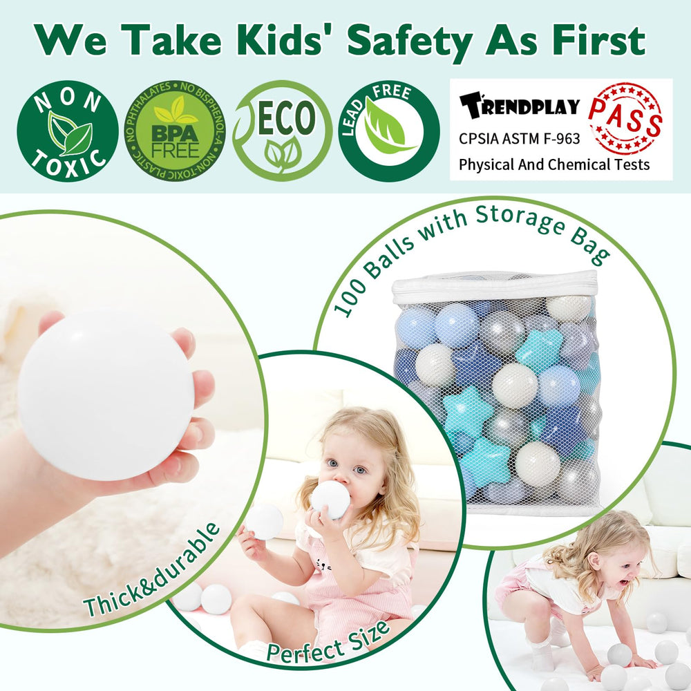 TRENDPLAY Star ball pit balls bright color combos enhance visual appeal during play.