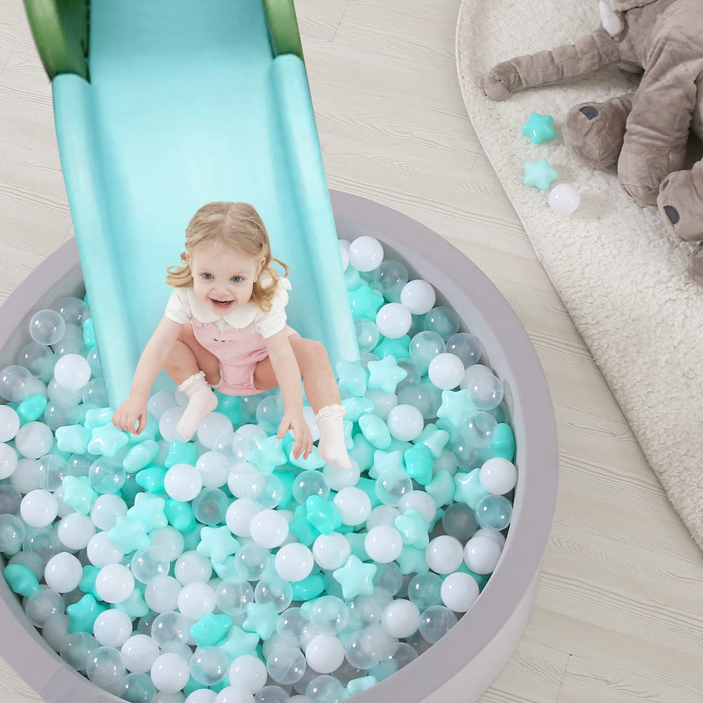 TRENDPLAY Star Ball Pit Balls closeup shows durable, non-toxic construction.