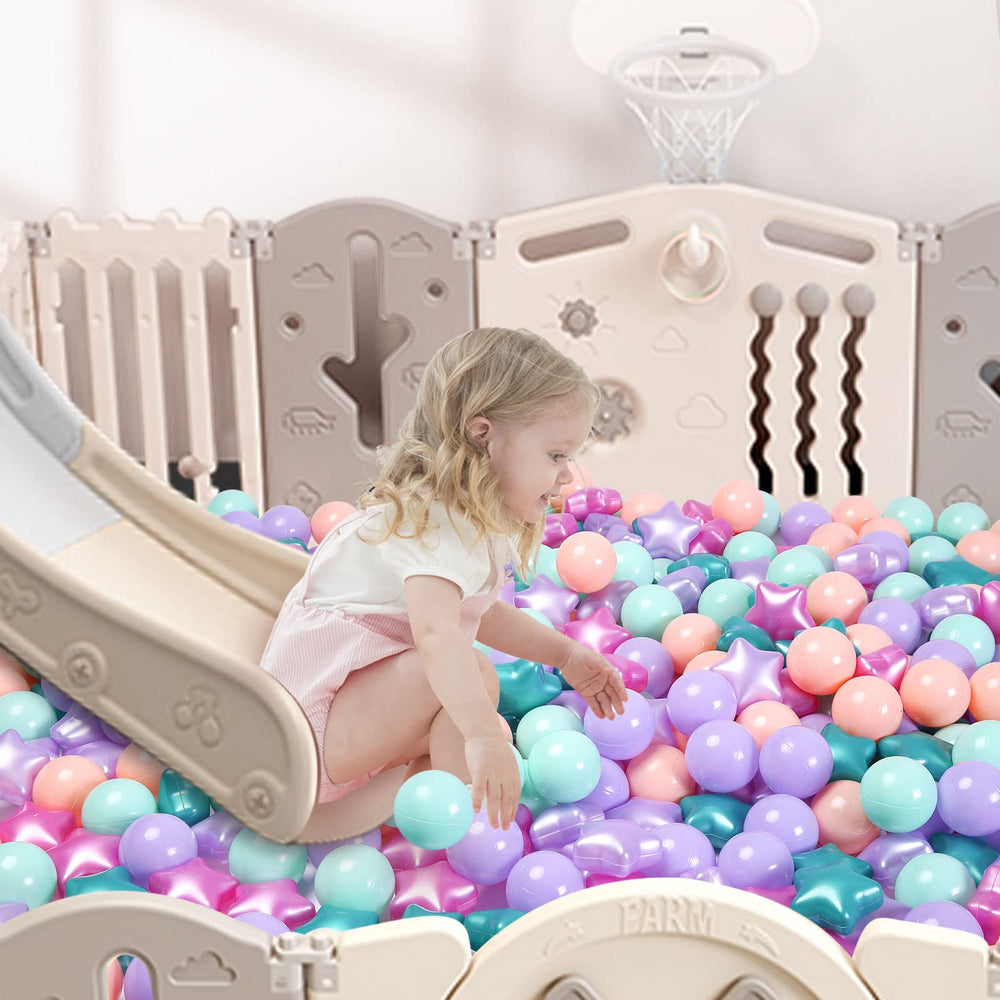 TRENDPLAY storage bag included with 100 balls for tidy play areas.