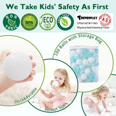 TRENDPLAY Star Ball Pit Balls with storage bag for easy cleanup after play.